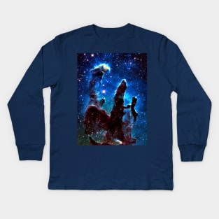 The Pillars of Creation Combining Infrared and Visible Light Kids Long Sleeve T-Shirt